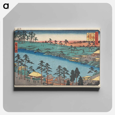 アートパネル-Kumano Shrine and the Pond of the Twelve Shrines at Tsunohazu in Yotsuya
 - 歌川 広重 Canvas.