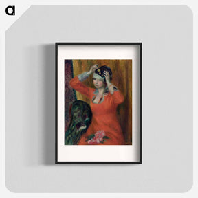 アートポスター-Girl in Red Dress Pinning on Hat
 - バーンズ・コレクション Poster.