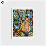 アートポストカード-Decorative Figure on an Ornamental Background - アンリ マティス Postcard.