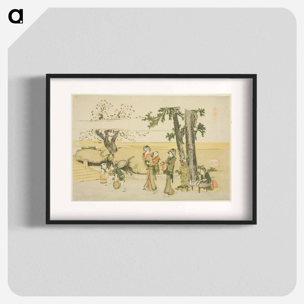 A Wayside Scene - Katsushika Hokusai Poster.