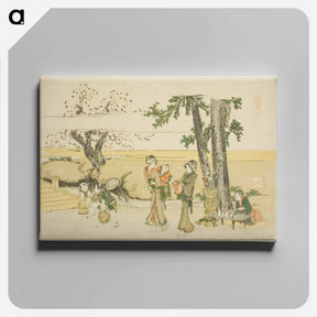 アートパネル-A Wayside Scene - 葛飾 北斎 Canvas.