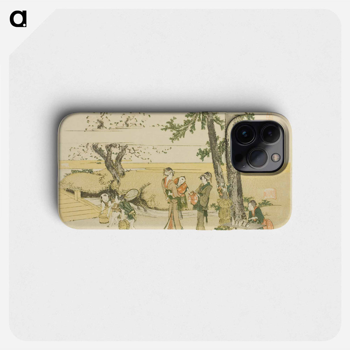 春の川辺の行楽図 - 葛飾 北斎 Phone Case.