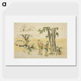 A Wayside Scene - Katsushika Hokusai Poster.