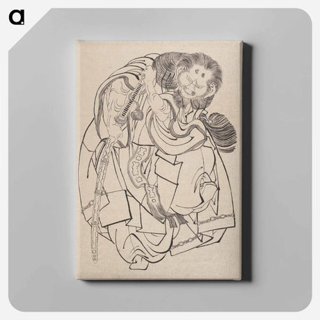 アートパネル-Katsushika Hokusai’s samurai, Album of Sketches - 葛飾 北斎 Canvas.