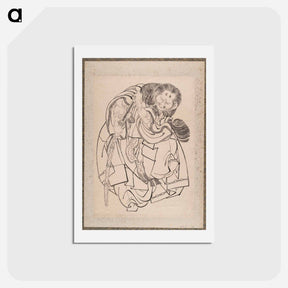 アートポストカード-Katsushika Hokusai’s samurai, Album of Sketches - 葛飾 北斎 Postcard.