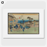 アートポスター-Guesthouse at L with Dismounting Horseman
 - 歌川 広重 Poster.