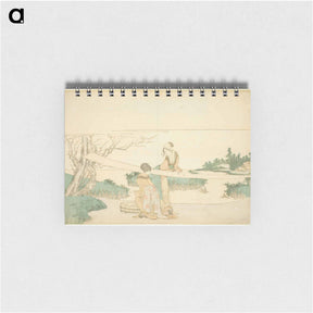 アートメモ帳-Two women stretching cloth - 葛飾 北斎 Memo.