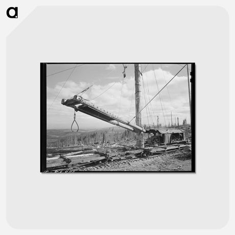 アートポストカード-Loading Logs at Long Bell Lumber
 - ラッセル リー Postcard.