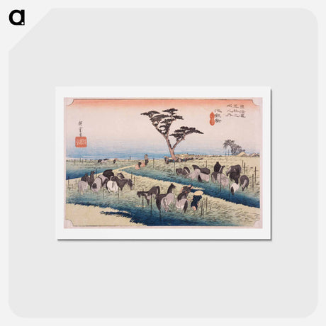 アートポストカード-Chiryū: Early Summer Horse Fair
 - 歌川 広重 Postcard.