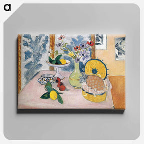 アートパネル-Still LIfe, Pineapples, Fruit Bowl, Fruit, Vase of Anemones - アンリ マティス Canvas.