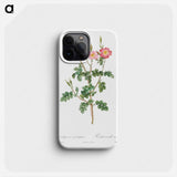Prickly Sweet Briar Rose with Dusty Pink Flowers - ピエール ジョゼフ ルドゥーテ Phone Case.