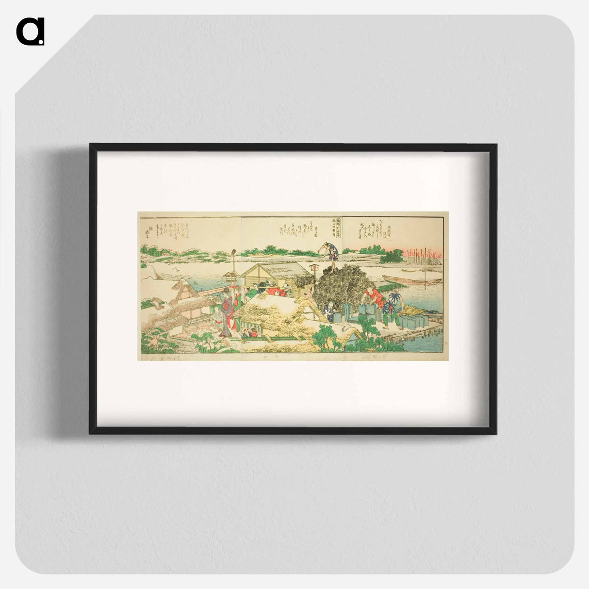 Panoramic Views along the Banks of the Sumida River - Katsushika Hokusai Poster.