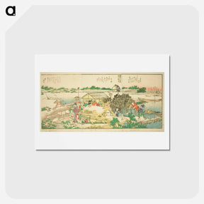 アートポストカード-Panoramic Views along the Banks of the Sumida River - 葛飾 北斎 Postcard.