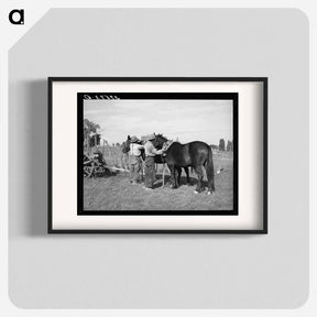 アートポスター-Harnessing Horses, Concho
 - ラッセル リー Poster.