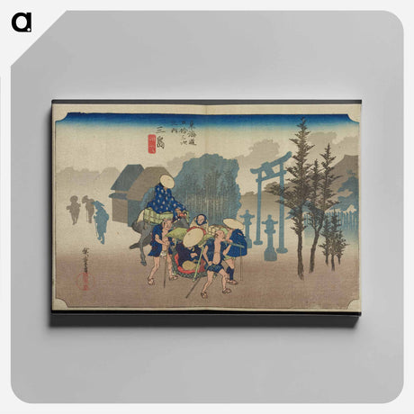 アートパネル-Travelers Passing Through a Torii Gate
 - 歌川 広重 Canvas.