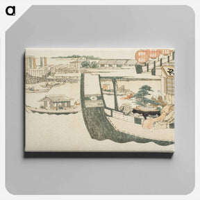 アートパネル-Boating parties on the Sumida River - 葛飾 北斎 Canvas.