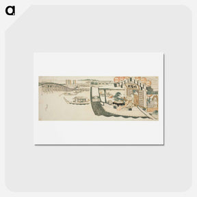 アートポストカード-Boating parties on the Sumida River - 葛飾 北斎 Postcard.