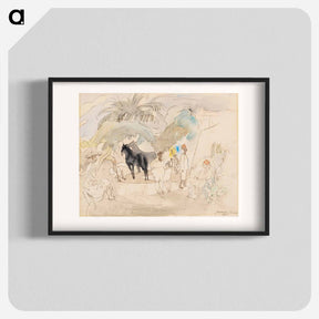 アートポスター-Figures and Two Horses in Landscape
 - バーンズ・コレクション Poster.