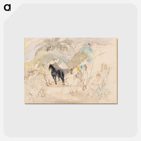 アートポストカード-Figures and Two Horses in Landscape
 - バーンズ・コレクション Postcard.