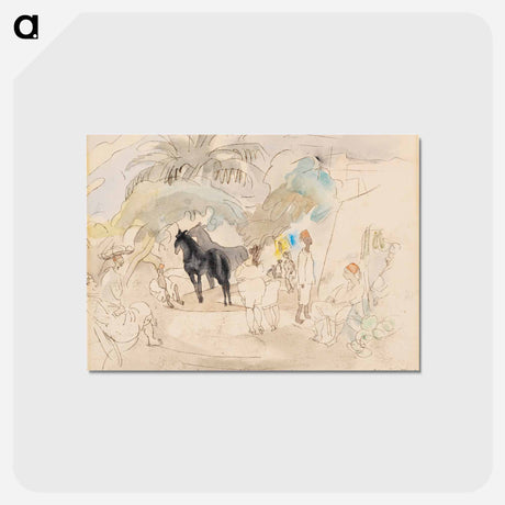 アートポストカード-Figures and Two Horses in Landscape
 - バーンズ・コレクション Postcard.