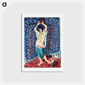 アートポストカード-Odalisque Au Tambourin Harmonie En Bleu - アンリ マティス Postcard.