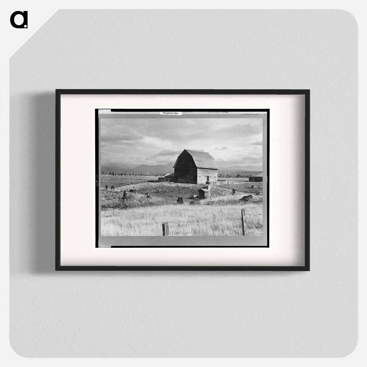 Type barn, characteristic of Idaho, on farm of older settlers. Boundary County, Idaho - Dorothea Lange Poster.