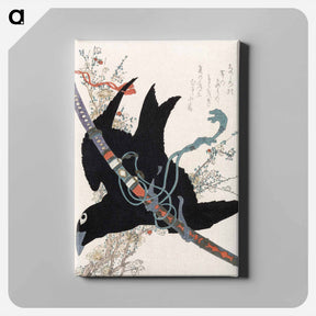 アートパネル-Hokusai's A comparison of Genroku poems and shells - 葛飾 北斎 Canvas.