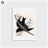 アートポストカード-Hokusai's A comparison of Genroku poems and shells - 葛飾 北斎 Postcard.