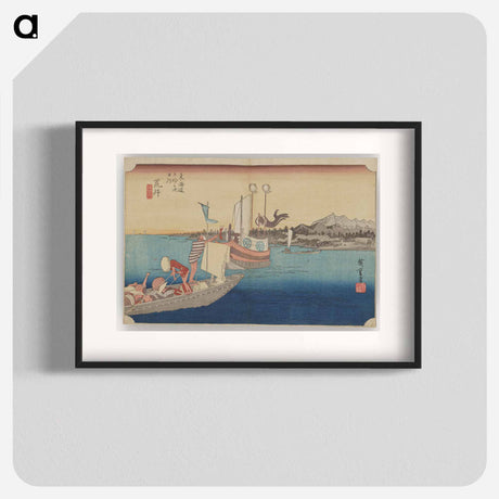 アートポスター-Ferry Boats with Passengers
 - 歌川 広重 Poster.