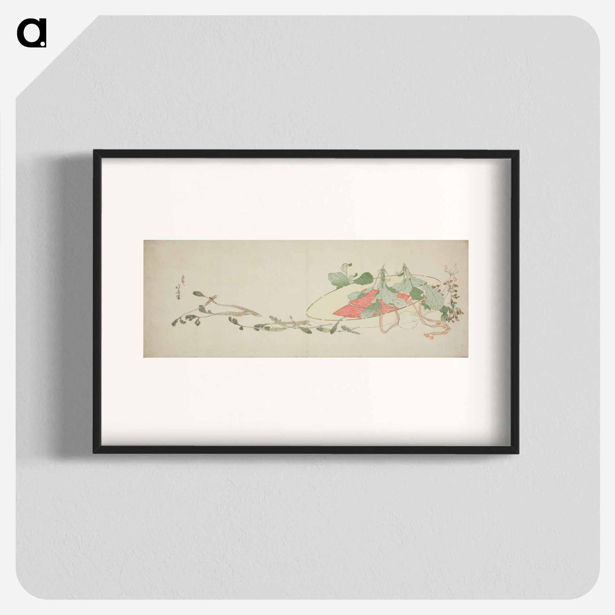 アートポスター-Flowers and spring greens in a hat - 葛飾 北斎 Poster.