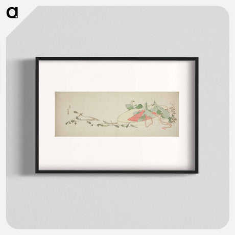 アートポスター-Flowers and spring greens in a hat - 葛飾 北斎 Poster.