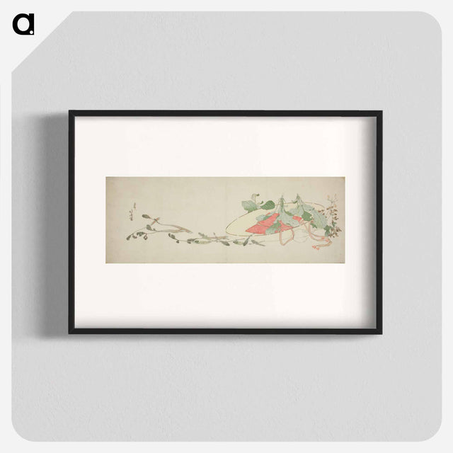 アートポスター-Flowers and spring greens in a hat - 葛飾 北斎 Poster.
