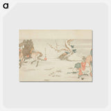 アートポストカード-Gathering Herbs - 葛飾 北斎 Postcard.