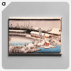 アートパネル-View of Kameido Tenmangū Shrine in Snow
 - 歌川 広重 Canvas.