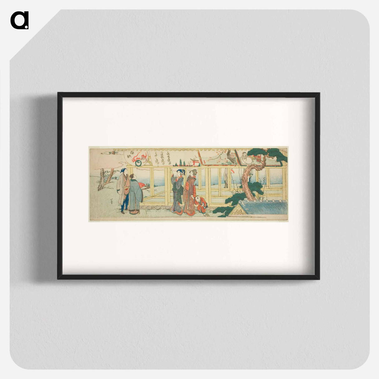 Viewing votive paintings by Katsushika Hokusai - Katsushika Hokusai Poster.