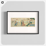 Viewing votive paintings by Katsushika Hokusai - Katsushika Hokusai Poster.