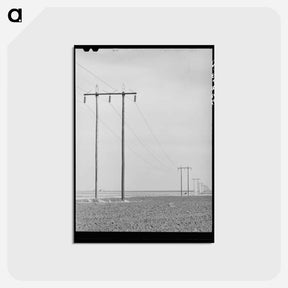 アートポストカード-Power Lines Along Highway
 - ラッセル リー Postcard.