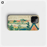 Panoramic Views along the Banks of the Sumida River - Katsushika Hokusai Phone Case.