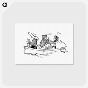 アートポストカード-Travelers on a Boat
 - 大英図書館 Postcard.