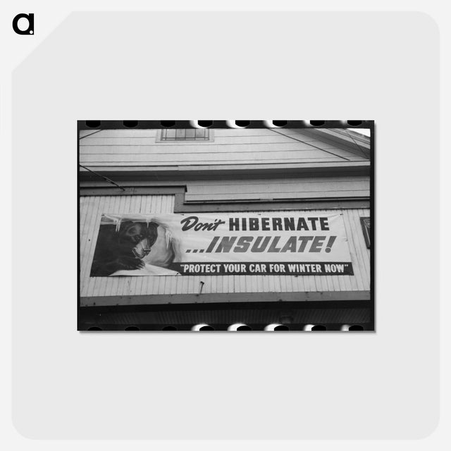 アートポストカード-Sign on Garage, Windsor Locks
 - ラッセル リー Postcard.