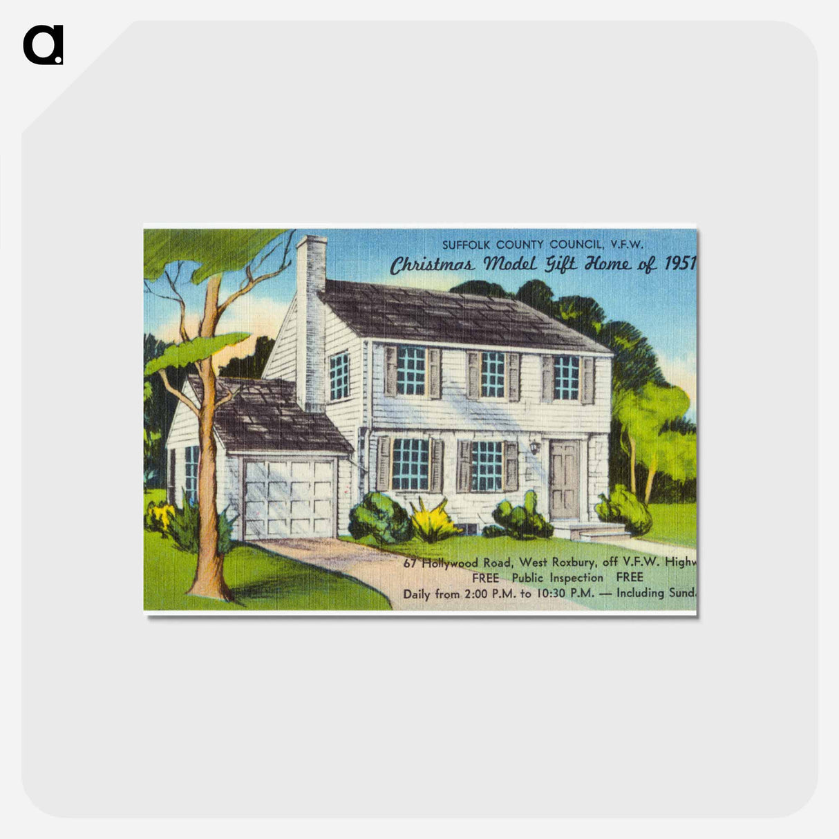 アートポストカード-Christmas Model Gift Home
 - ボストン公共図書館 Postcard.