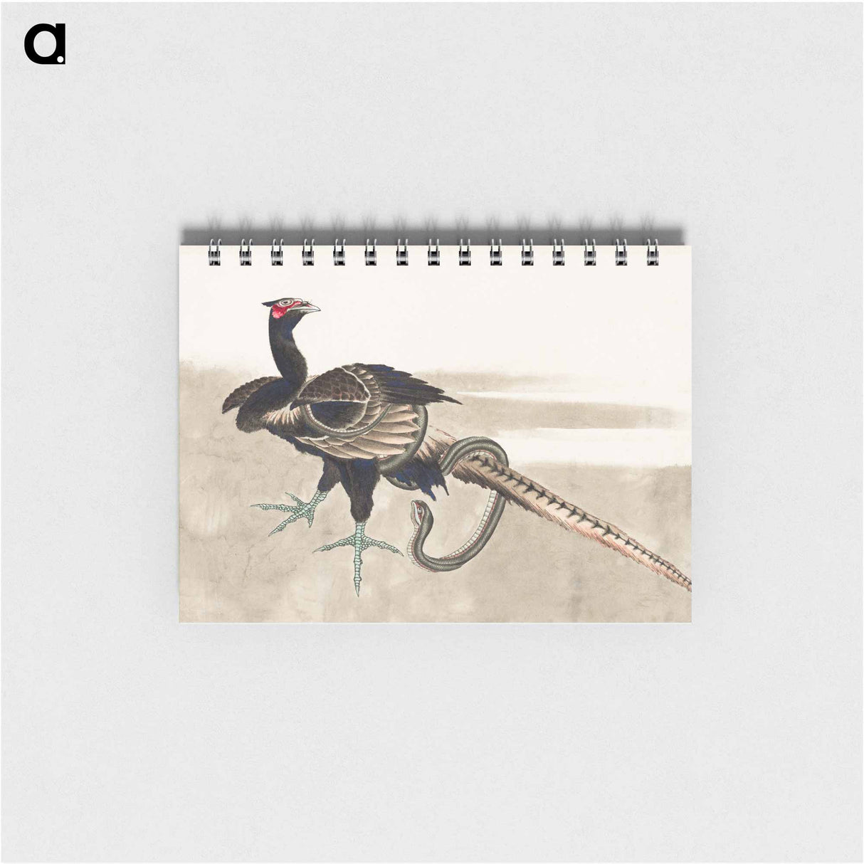 Pheasant and Snake - 葛飾 北斎 Memo.