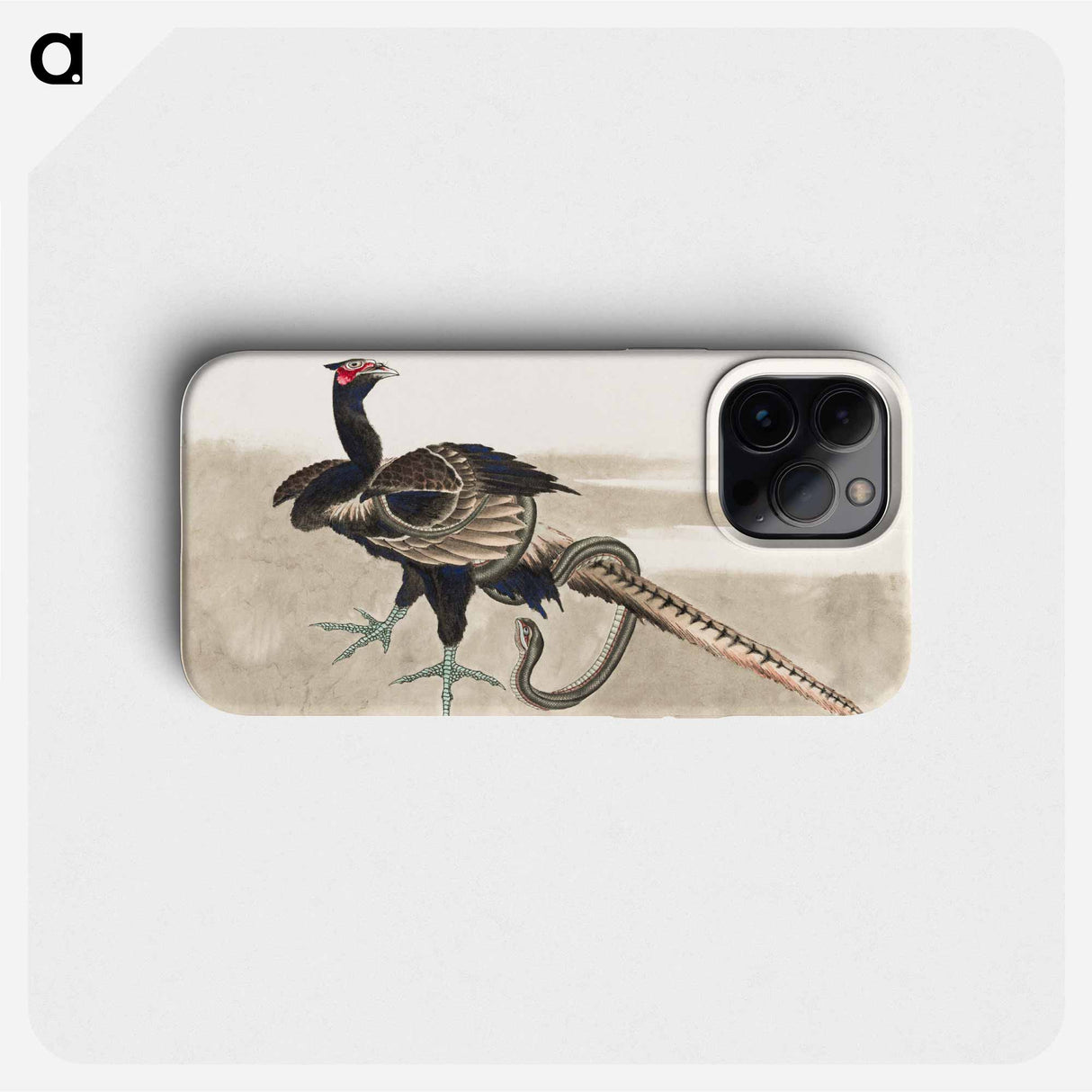 Pheasant and Snake - 葛飾 北斎 Phone Case.