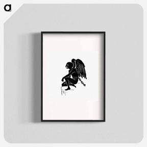 アートポスター-Chained Senior Angel Silhouette
 - 大英図書館 Poster.