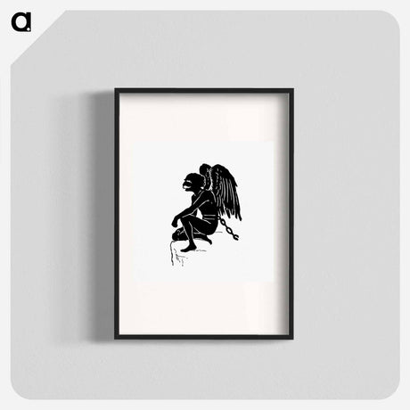 アートポスター-Chained Senior Angel Silhouette
 - 大英図書館 Poster.