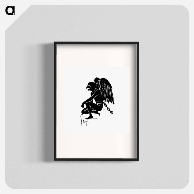 アートポスター-Chained Senior Angel Silhouette
 - 大英図書館 Poster.