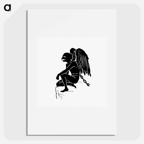アートポスター-Chained Senior Angel Silhouette
 - 大英図書館 Poster.
