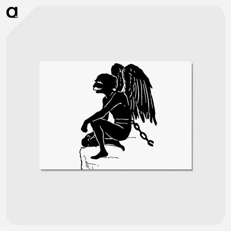 アートポストカード-Chained Senior Angel Silhouette
 - 大英図書館 Postcard.