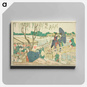 アートパネル-Panoramic Views along the Banks of the Sumida River - 葛飾 北斎 Canvas.