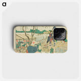 Panoramic Views along the Banks of the Sumida River - 葛飾 北斎 Phone Case.